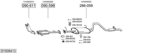 Sistema de gases de escape Suzuki GRAND VITARA I