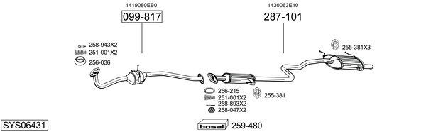 Sistema de gases de escape Suzuki SWIFT Convertible