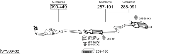 Sistema de gases de escape Suzuki SWIFT II Hatchback
