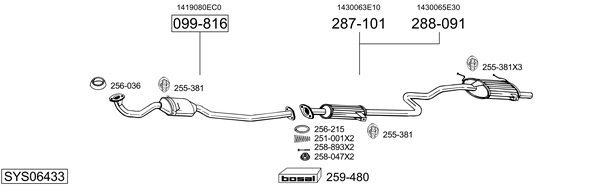 Sistema de gases de escape Suzuki SWIFT II Hatchback