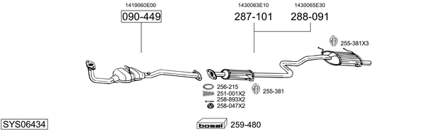 Sistema de gases de escape Suzuki SWIFT II Hatchback