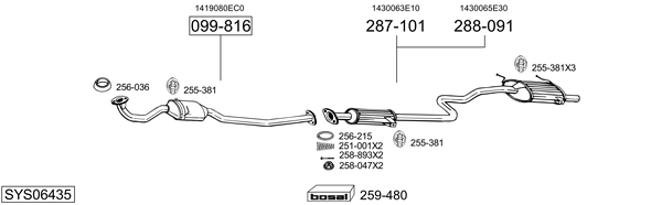 Sistema de gases de escape Suzuki SWIFT II Hatchback