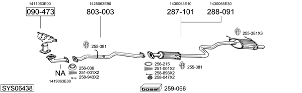 Sistema de gases de escape Suzuki SWIFT II Hatchback