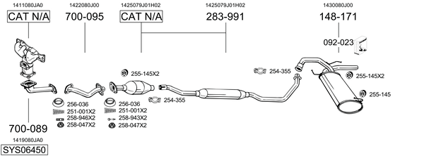 Sistema de gases de escape Suzuki SX4