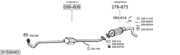 Sistema de gases de escape Suzuki WAGON R+ Hatchback