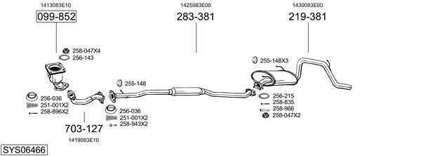 Sistema de gases de escape Suzuki WAGON R+