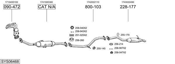 Sistema de gases de escape Toyota AURIS