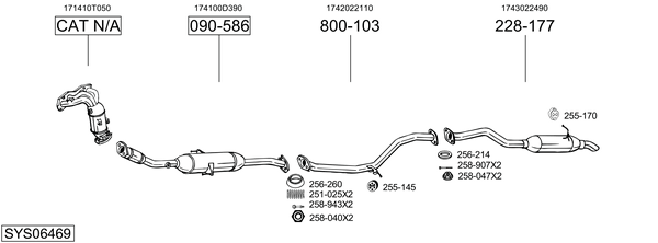 Sistema de gases de escape Toyota AURIS