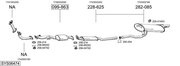 Sistema de gases de escape Toyota AVENSIS Liftback