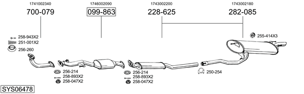 Sistema de gases de escape Toyota AVENSIS