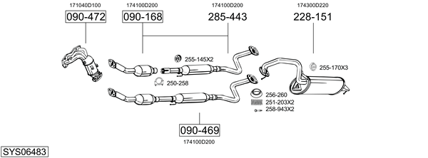 Sistema de gases de escape Toyota AVENSIS