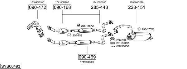 Sistema de gases de escape Toyota AVENSIS Estate