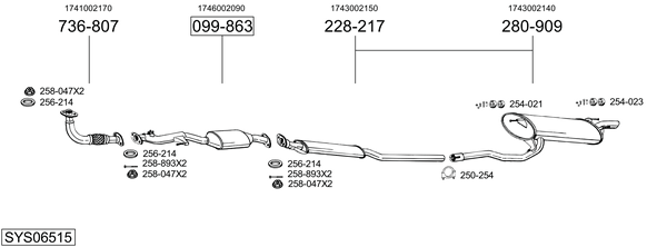 Sistema de gases de escape Toyota CARINA E VI