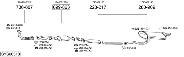 Sistema de gases de escape Toyota CARINA E VI