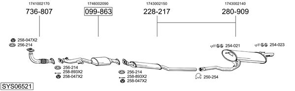 Sistema de gases de escape Toyota CARINA E VI