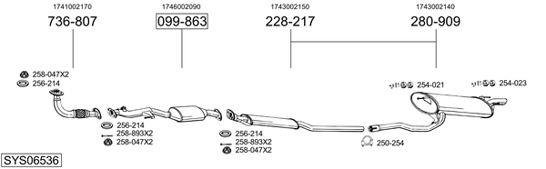 Sistema de gases de escape Toyota CARINA E VI Saloon