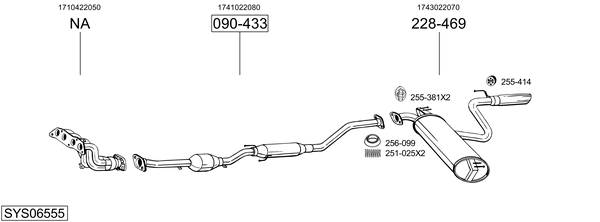 Sistema de gases de escape Toyota CELICA Coupe