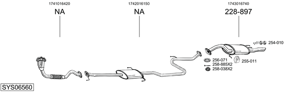 Sistema de gases de escape Toyota COROLLA Compact · Toyota COROLLA Liftback