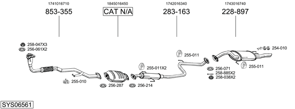 Sistema de gases de escape Toyota COROLLA Compact · Toyota COROLLA Liftback