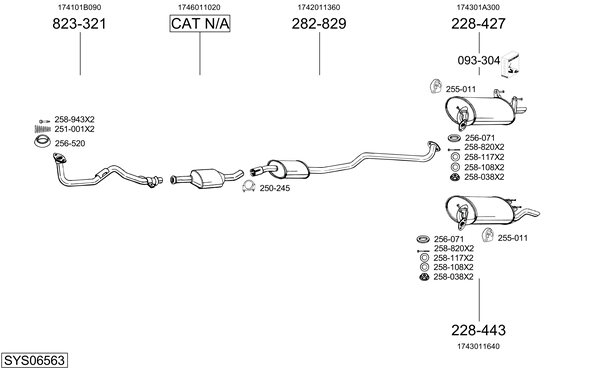 Sistema de gases de escape Toyota COROLLA Compact