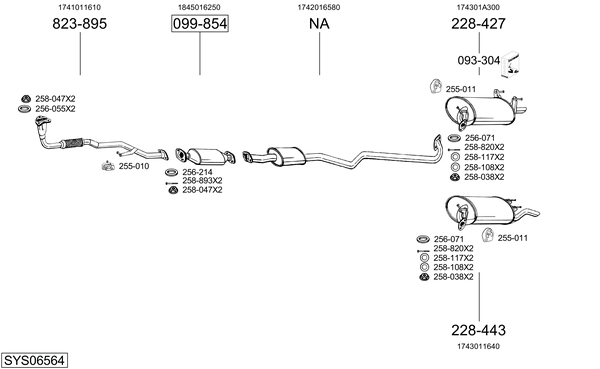 Sistema de gases de escape Toyota COROLLA Compact · Toyota COROLLA Liftback