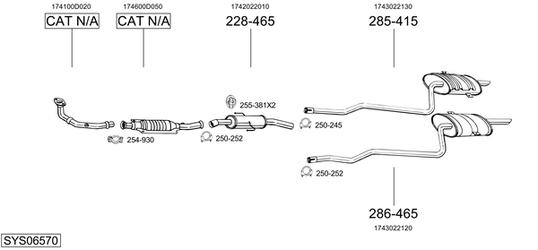 Sistema de gases de escape Toyota COROLLA Liftback