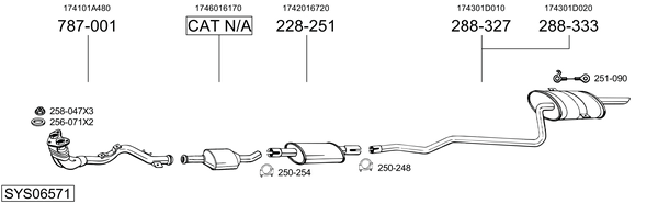 Sistema de gases de escape Toyota COROLLA Compact