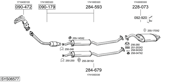 Sistema de gases de escape Toyota COROLLA