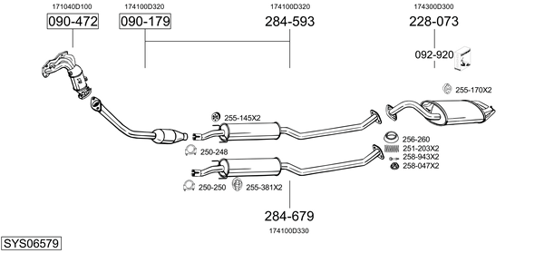 Sistema de gases de escape Toyota COROLLA