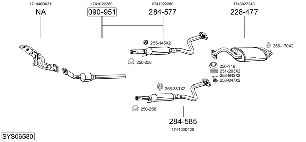 Sistema de gases de escape Toyota COROLLA