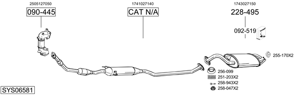 Sistema de gases de escape Toyota COROLLA Saloon