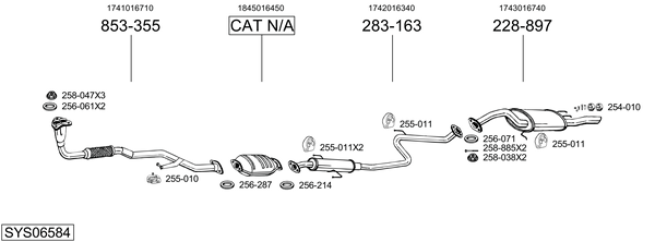 Sistema de gases de escape Toyota COROLLA Compact · Toyota COROLLA Liftback