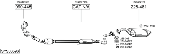 Sistema de gases de escape Toyota COROLLA Verso