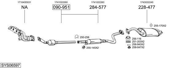 Sistema de gases de escape Toyota COROLLA Verso