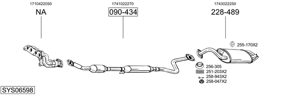 Sistema de gases de escape Toyota COROLLA Verso