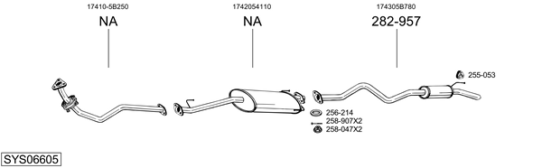 Sistema de gases de escape Toyota HIACE IV Van
