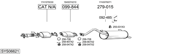 Sistema de gases de escape Toyota PREVIA I