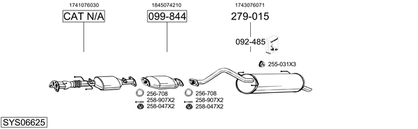 Sistema de gases de escape BOSAL SYS06625