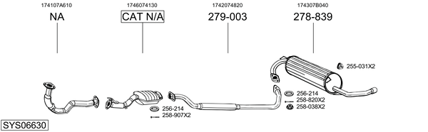 Sistema de gases de escape Toyota RAV 4 I · Toyota RAV 4 I Cabrio