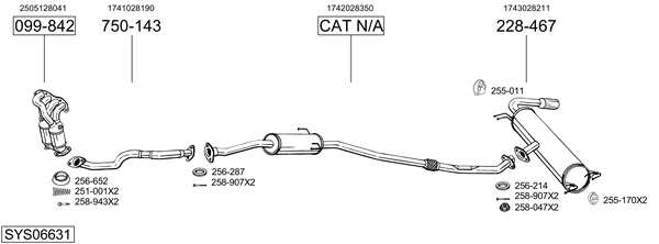 Sistema de gases de escape Toyota RAV 4 II