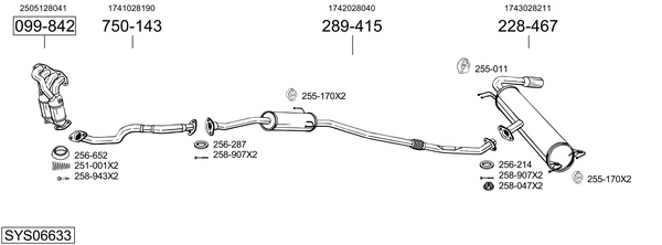 Sistema de gases de escape Toyota RAV 4 II