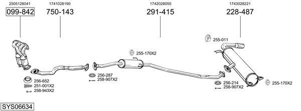 Sistema de gases de escape Toyota RAV 4 II