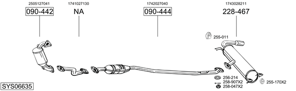 Sistema de gases de escape Toyota RAV 4 II