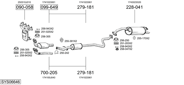 Sistema de gases de escape Toyota YARIS