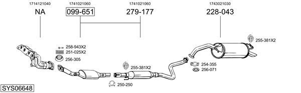 Sistema de gases de escape Toyota YARIS