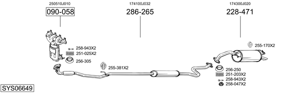 Sistema de gases de escape Toyota YARIS