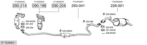 Sistema de gases de escape Toyota YARIS