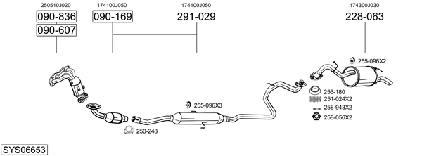 Sistema de gases de escape Toyota YARIS