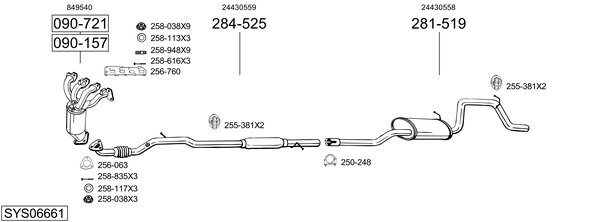 Sistema de gases de escape Vauxhall AGILA Mk I