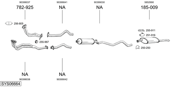 Sistema de gases de escape Vauxhall ASTRA Mk II Estate